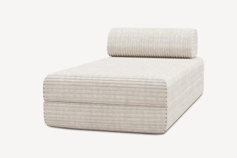 Méridienne convertible et modulable - Velours côtelé XL Blanc