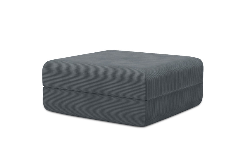 Pouf convertible et modulable - Velours côtelé Gris