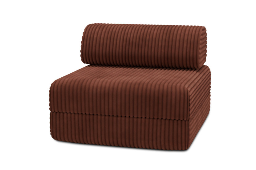 Fauteuil convertible et modulable - Velours côtelé XL Terracotta