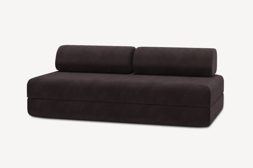 Canapé 3 places convertible et modulable - Velours côtelé Marron