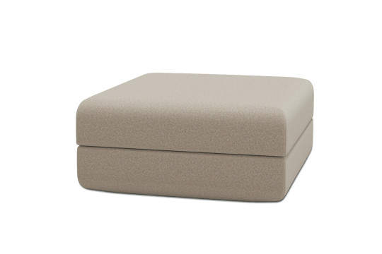 Pouf convertible et modulable - Tissu lisse Beige