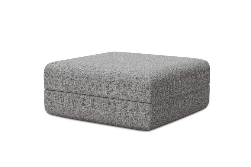 Pouf convertible et modulable - Tissu tweed Gris