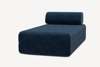 Méridienne convertible et modulable - Velours côtelé Bleu