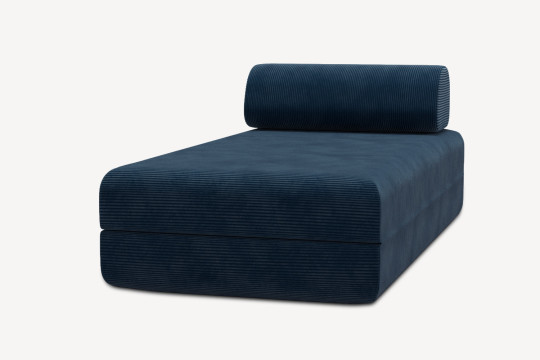 Méridienne convertible et modulable - Velours côtelé Bleu