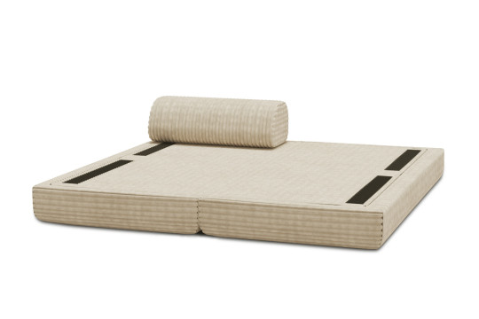 Méridienne convertible et modulable - Velours côtelé XL Beige