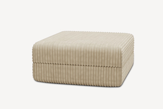 Pouf convertible et modulable - Velours côtelé XL Beige