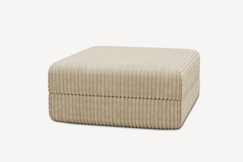 Pouf convertible et modulable - Velours côtelé XL Beige