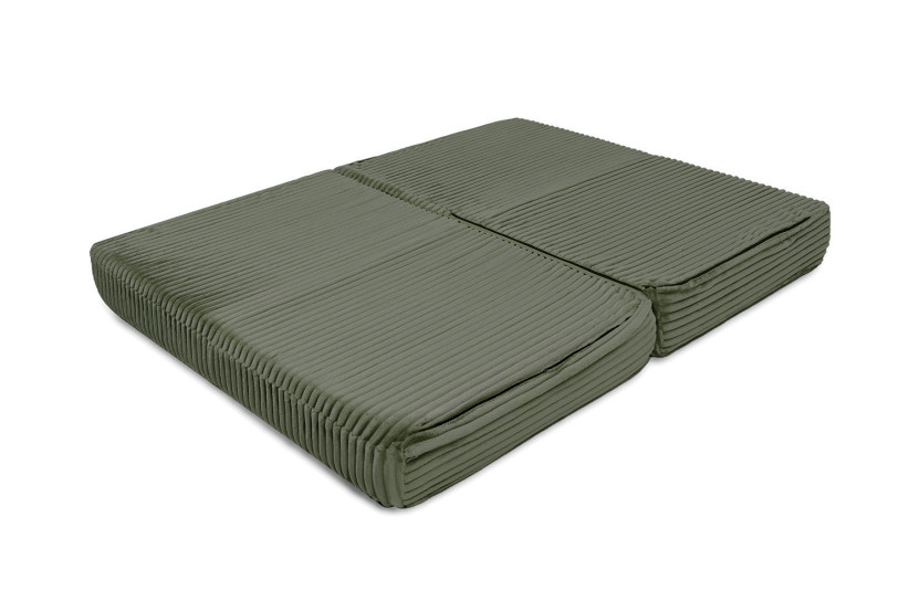 Canapé d'angle convertible 5 places - Velours côtelé XL - Vert