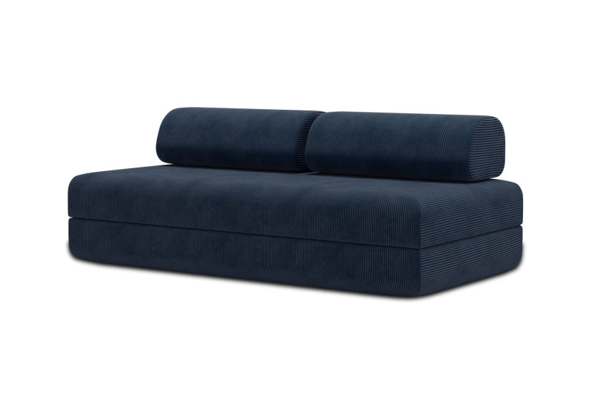 Canapé 3 places convertible et modulable - Velours côtelé Bleu