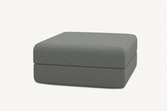 Pouf convertible et modulable - Tissu lisse Gris