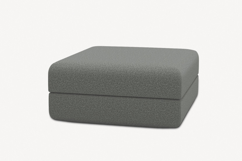 Pouf convertible et modulable - Tissu lisse Gris