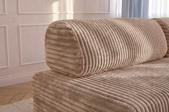 Méridienne convertible et modulable - Velours côtelé XL Marron