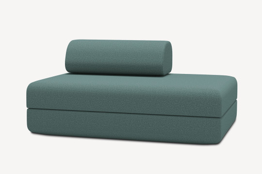 Canapé 2 places convertible et modulable - Tissu lisse Vert