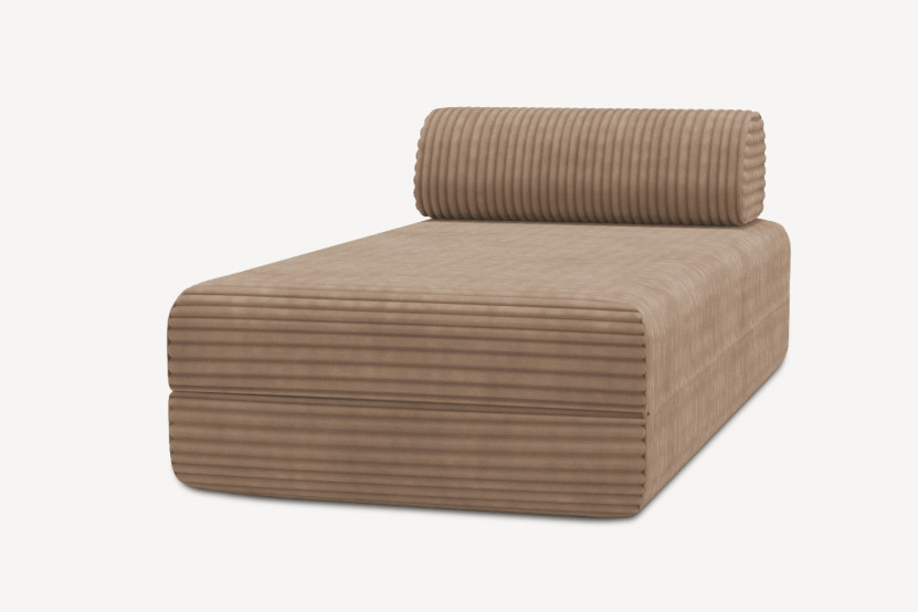 Méridienne convertible et modulable - Velours côtelé XL Marron