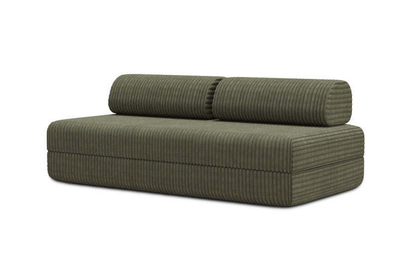 Canapé 3 places convertible et modulable - Velours côtelé XL Vert