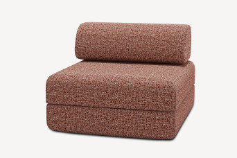 Fauteuil convertible et modulable - Tissu tweed Rouge