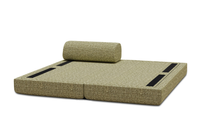 Méridienne convertible et modulable - Tissu tweed Vert