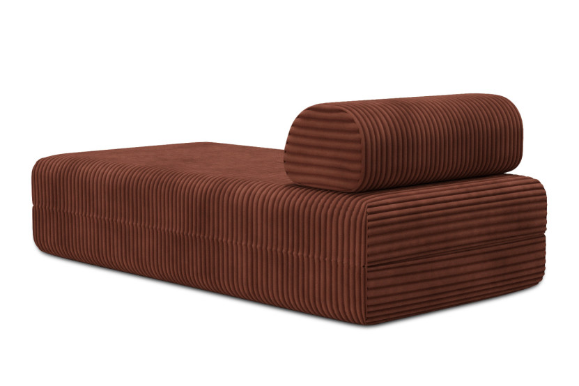 Méridienne convertible et modulable - Velours côtelé XL Terracotta