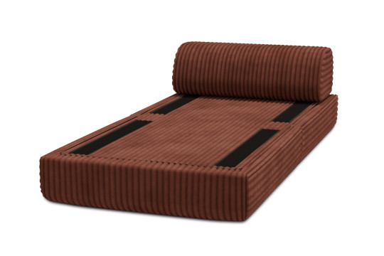 Fauteuil convertible et modulable - Velours côtelé XL Terracotta