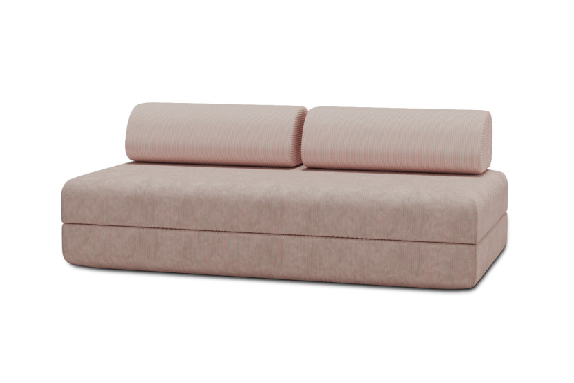 Housse Canapé droit convertible - 3 places - Tissu velours côtelé rose pâle