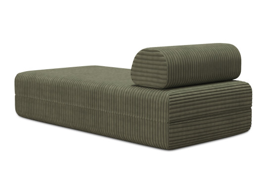 Méridienne convertible et modulable - Velours côtelé XL Vert