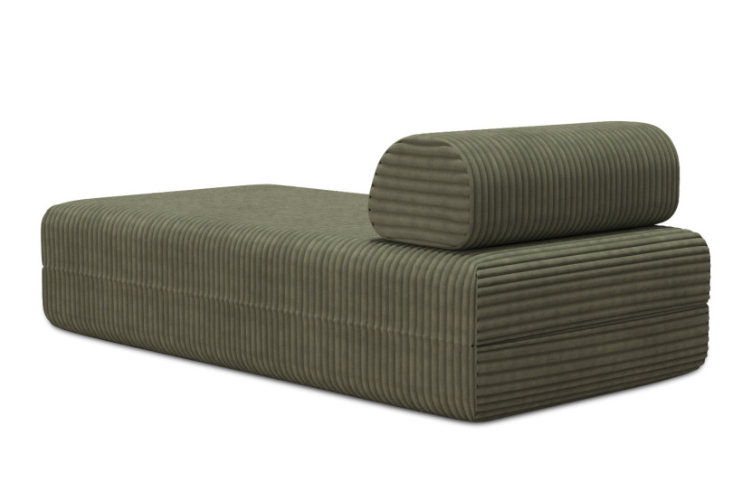 Méridienne convertible et modulable - Velours côtelé XL Vert