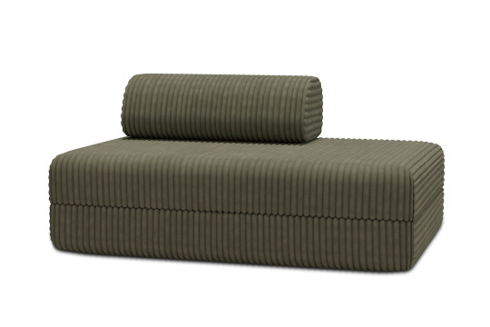 Housse Canapé droit convertible - 2 places - Tissu velours côtelé XL vert