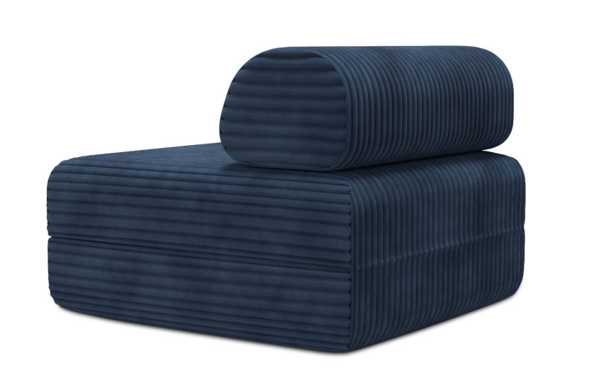 Fauteuil convertible et modulable - Velours côtelé XL Bleu