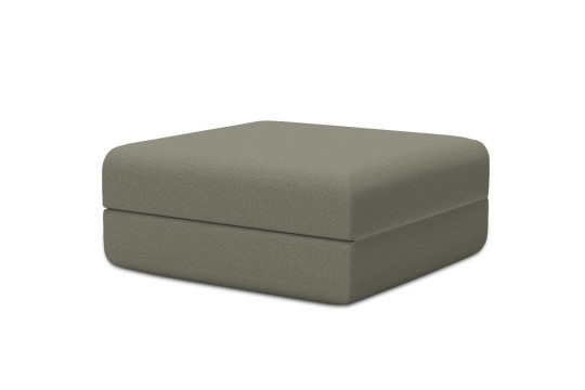 Pouf convertible et modulable - Tissu lisse Taupe