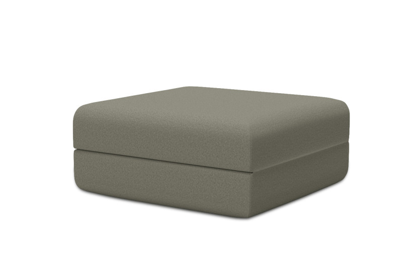 Pouf convertible et modulable - Tissu lisse Taupe
