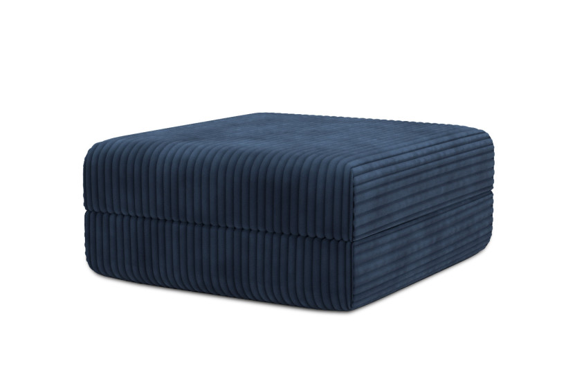 Pouf convertible et modulable - Velours côtelé XL Bleu