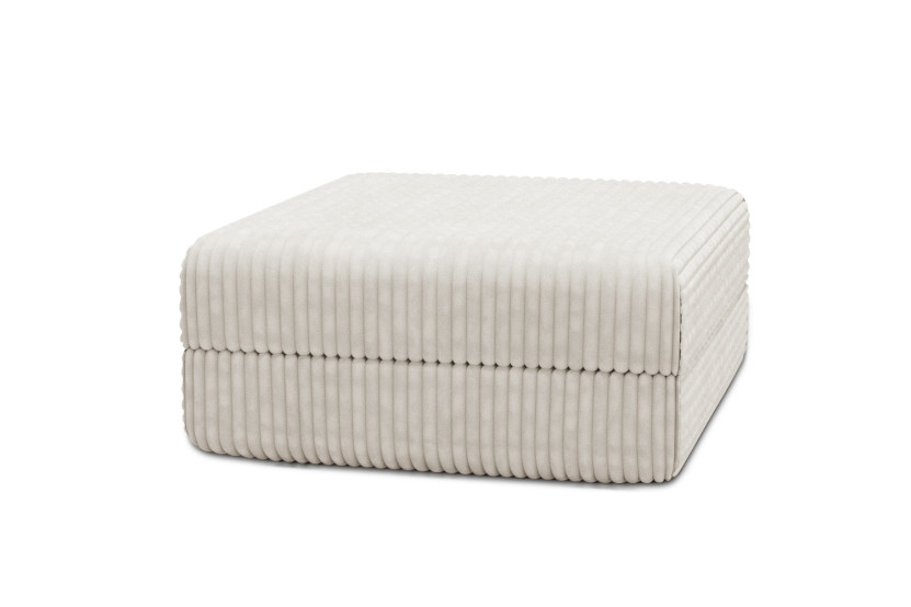 Pouf convertible et modulable - Velours côtelé XL Blanc