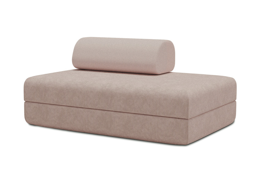 Canapé 2 places convertible et modulable - Velours côtelé Rose pâle
