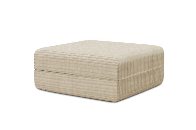 Pouf convertible et modulable - Velours côtelé XL Beige
