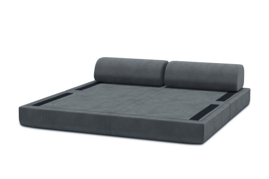 Canapé 3 places convertible et modulable - Velours côtelé Gris