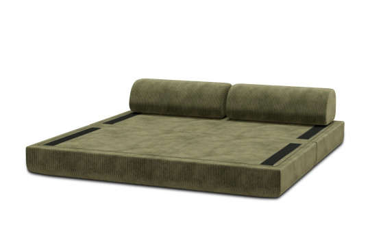 Canapé 3 places convertible et modulable - Velours côtelé Vert