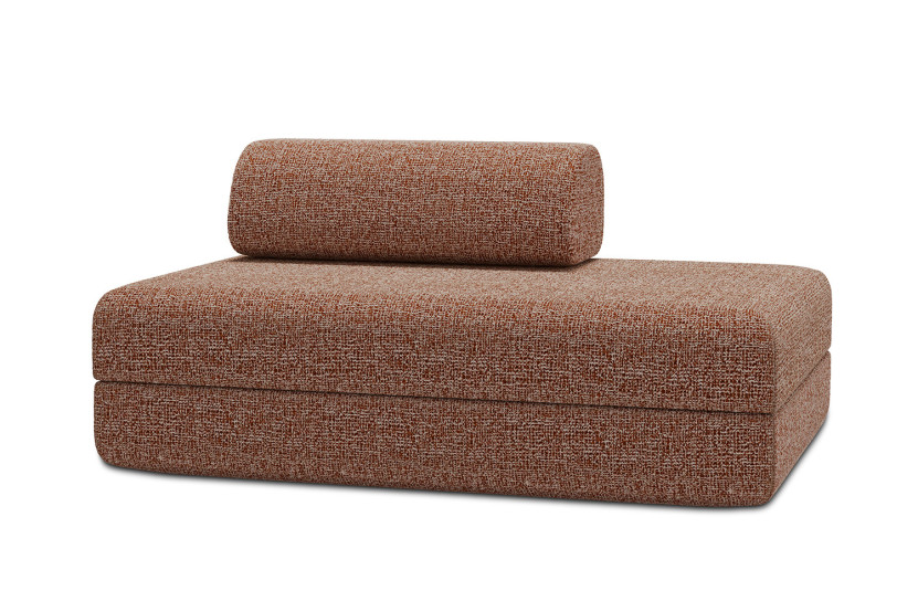 Canapé 2 places convertible et modulable - Tissu tweed Rouge
