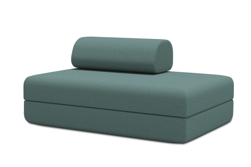 Canapé 2 places convertible et modulable - Tissu lisse Vert