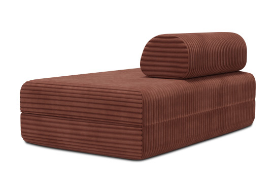 Canapé 2 places convertible et modulable - Velours côtelé XL Terracotta