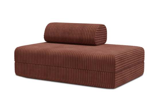 Canapé 2 places convertible et modulable - Velours côtelé XL Terracotta