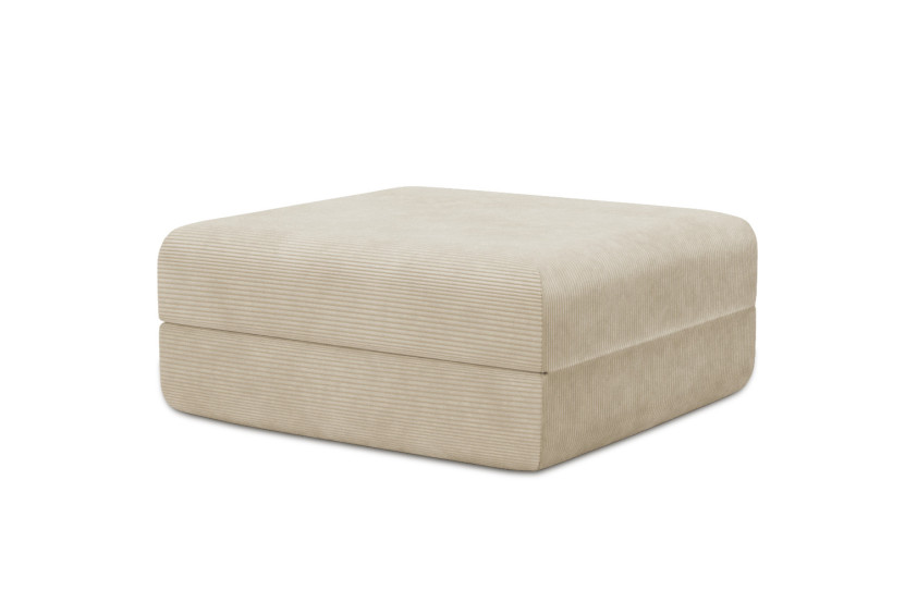 Pouf convertible et modulable - Velours côtelé Beige