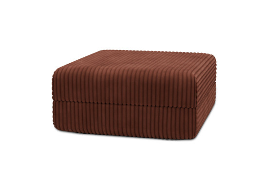 Housse Pouf convertible - Tissu velours côtelé XL terracotta