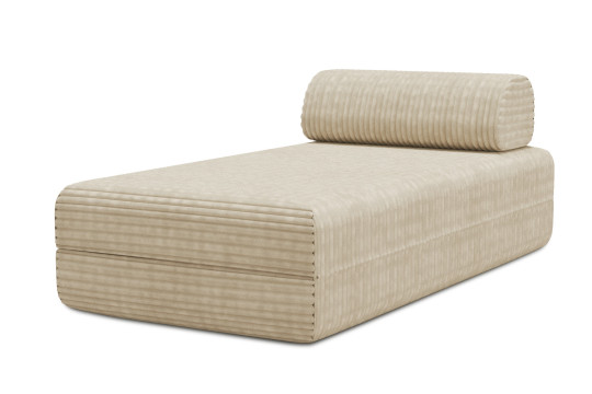 Méridienne convertible et modulable - Velours côtelé XL Beige