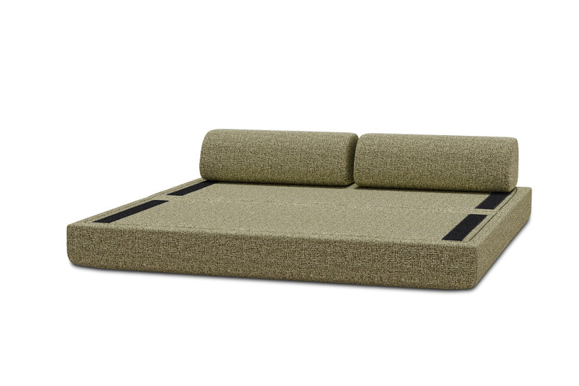 Canapé 3 places convertible et modulable - Tissu tweed Vert