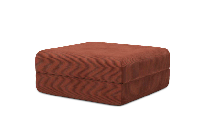 Pouf convertible et modulable - Velours côtelé Terracotta