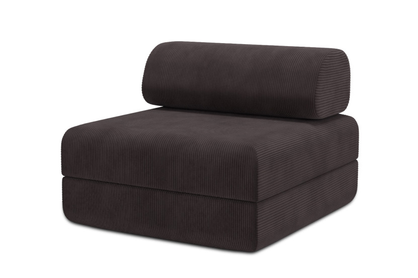Fauteuil convertible et modulable - Velours côtelé Marron