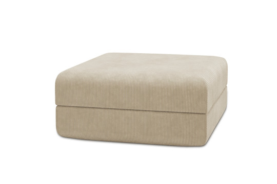 Housse Pouf convertible - Tissu velours côtelé beige