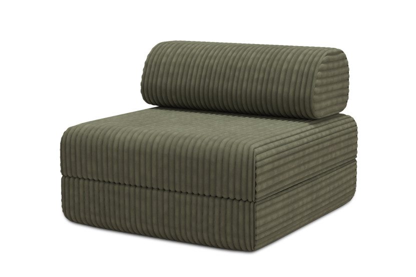 Fauteuil convertible et modulable - Velours côtelé XL Vert