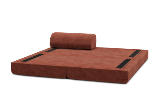 Méridienne convertible et modulable - Velours côtelé Terracotta