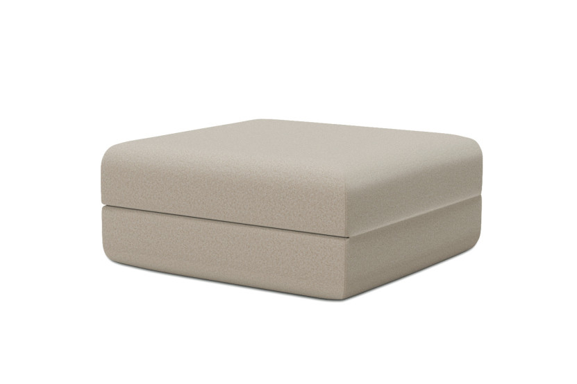 Pouf convertible et modulable - Tissu lisse Beige